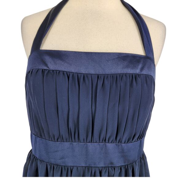 After Six Chiffon Halter Formal Dress Navy Blue Size 8 - Picture 2 of 7